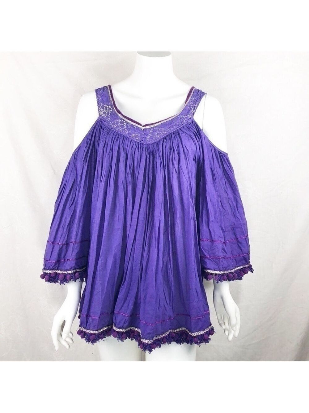 NWOT-ANTICA Sartorial By Giacomo Cinque Designer, Vibrant, BoHo Gypsy Mini Dress